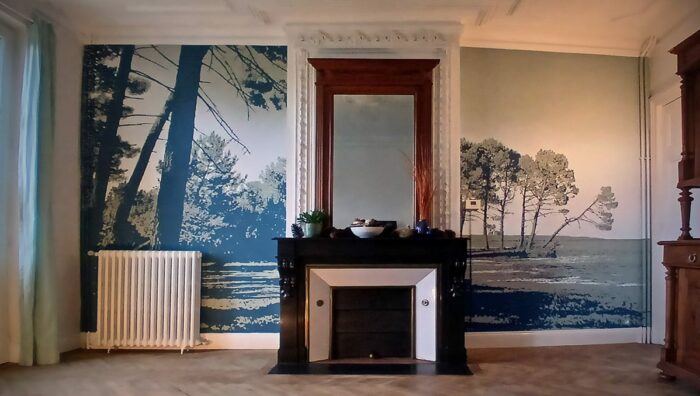 Fresque personnalisée pour le salon d’un particulier Fresque murale personnalisée pour particuliers, collectivités et entreprises